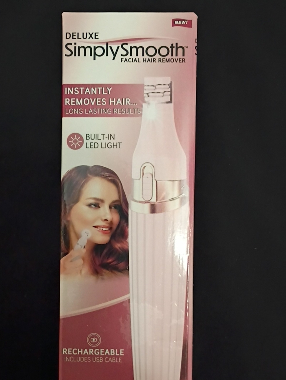 Deluxe SimplySmooth Facial Hair Remover - Pink/White